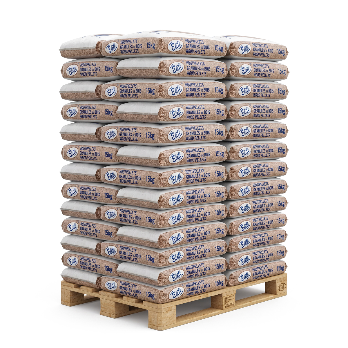 Pallet Elite Pellets Blauw houtpellets, 70 zakken van 15 kg