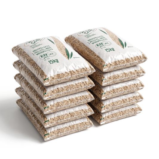 10 zakken Elite Pellets Groen houtpellets van 15 kg