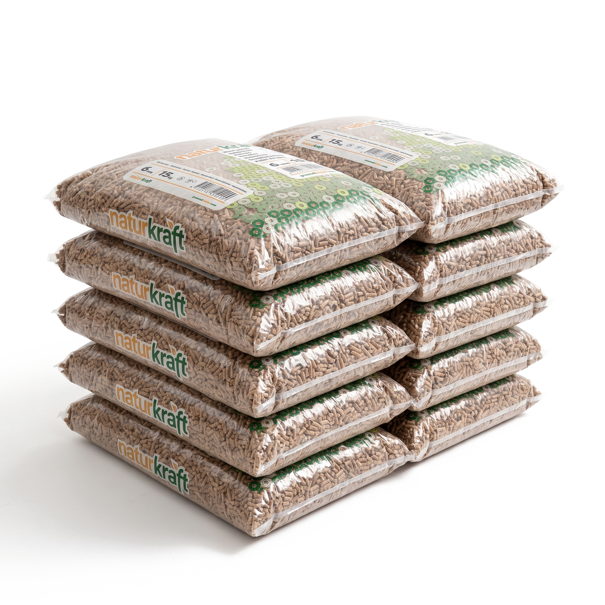 10 zakken Naturkraft houtpellets van 15 kg