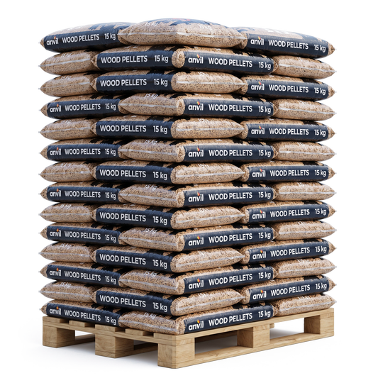 Pallet Anvil houtpellets, 84 zakken van 15 kg