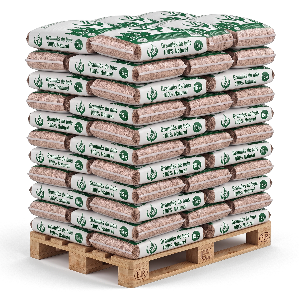 Pallet EuroWood houtpellets, 65 zakken van 15 kg