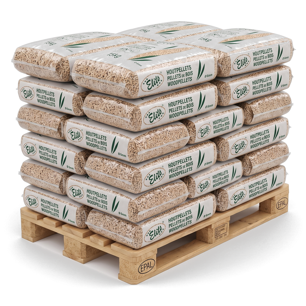 Pallet Elite Pellets Groen houtpellets, 35 zakken van 15 kg