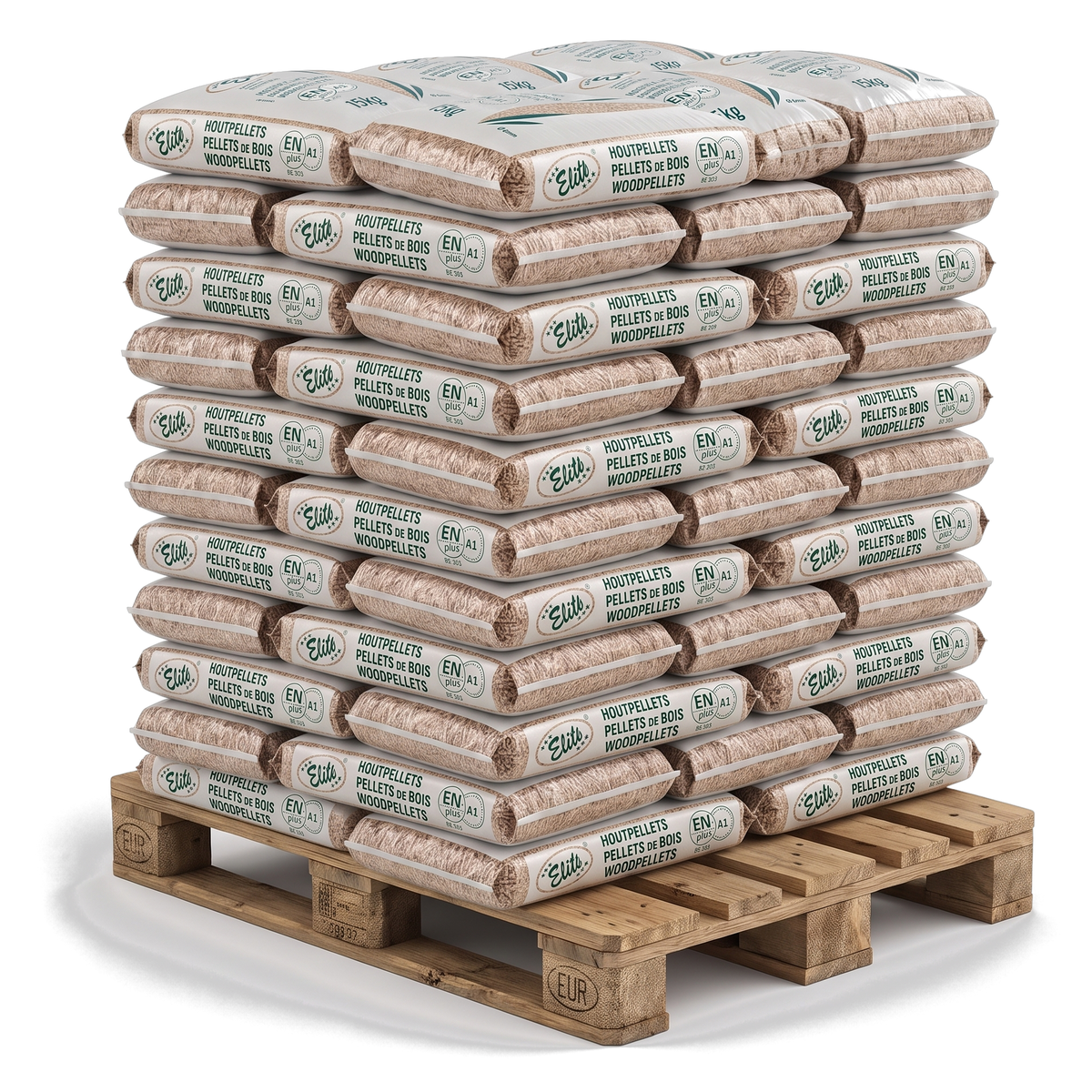 Pallet Elite Pellets Groen houtpellets, 65 zakken van 15 kg
