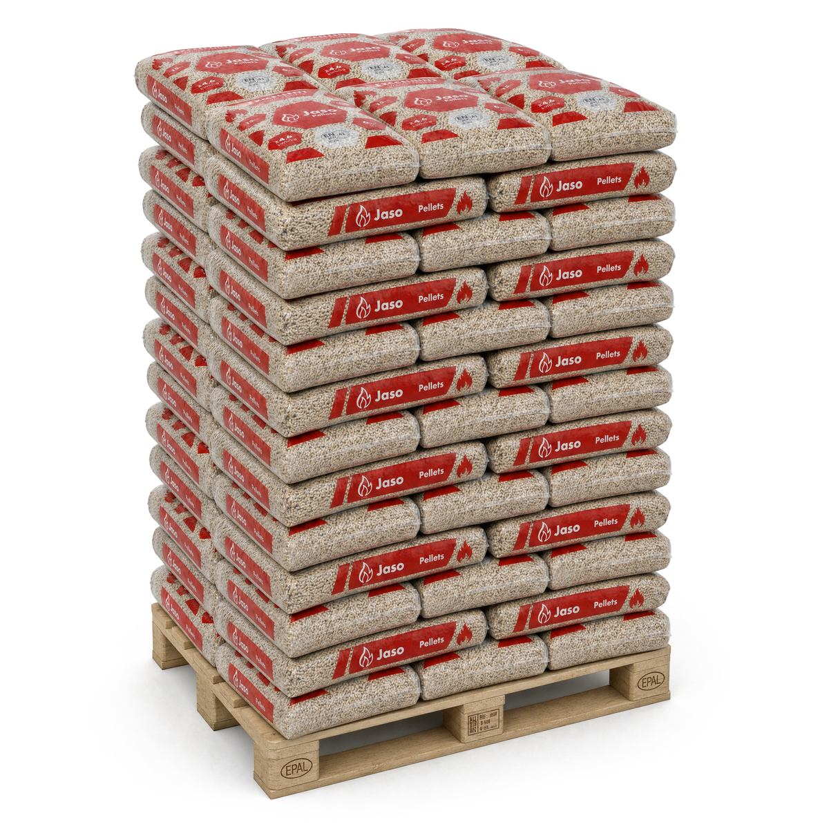Pallet Jaso Excellent houtpellets, 65 zakken van 15 kg