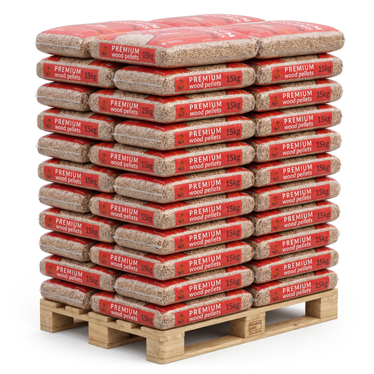 Pallet Solid Teploenergo Premium houtpellets, 70 zakken van 15 kg