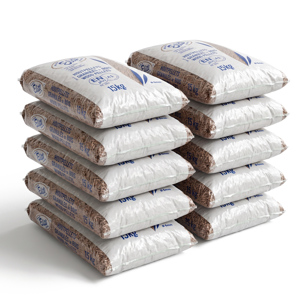 10 zakken Elite Pellets Blauw houtpellets van 15 kg